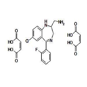 2-Aminomethyl-7-chloro-2,3-dihydro-5-(2-fluorophenyl)-1H-1,4-benzodiazepine  Dimaleate
